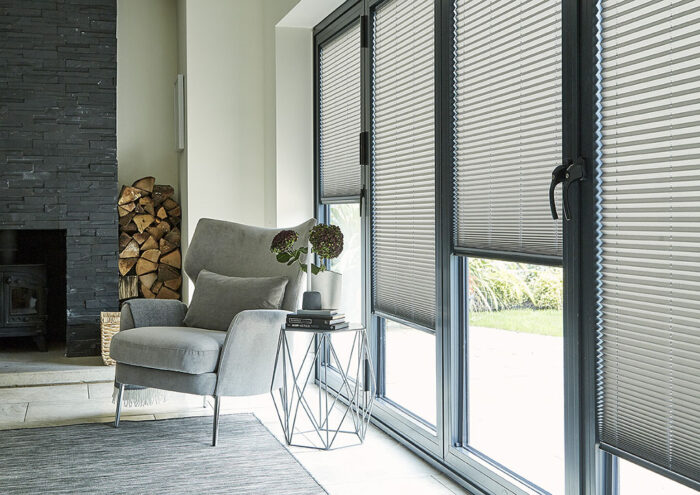 Arena "pleated blinds "infusion concrete"